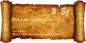 Matias Szibilla névjegykártya